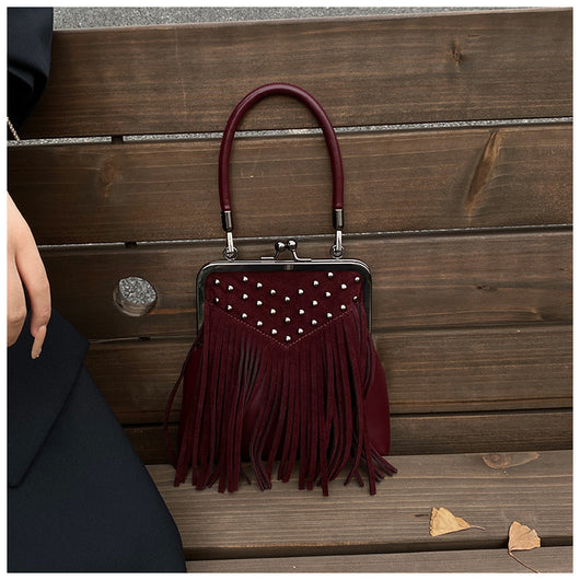 Bolsa Retro de Hombro para Mujer con Remaches y Borlas - Image 27