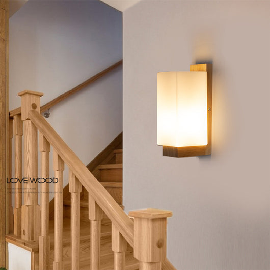 Lámpara de Pared Japonesa Minimalista en Madera Maciza