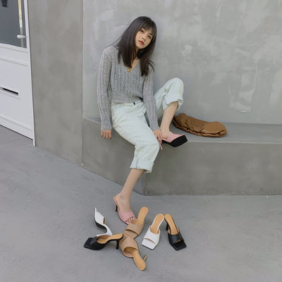 Pantuflas de Tacón Alto Blogger Cuadradas - Estilo Fashion - Image 10