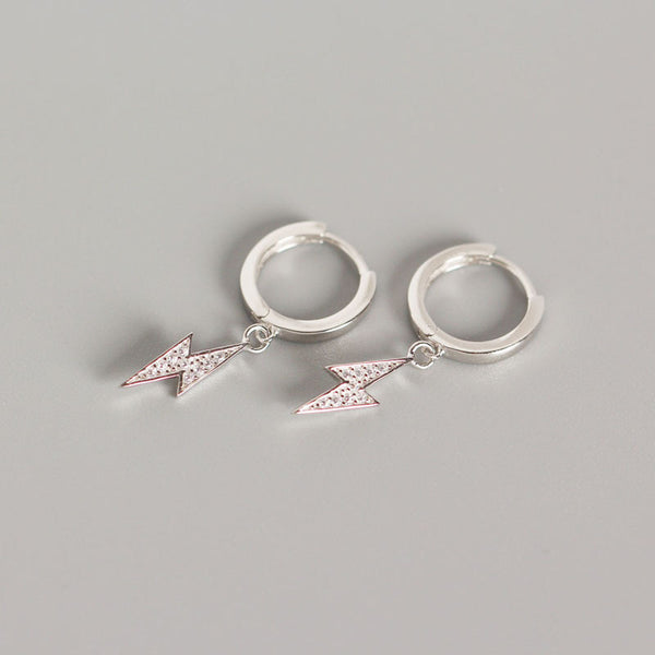 Aretes de Plata con Diamante Rayo Personalizados Multiuso