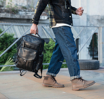 Mochila de Cuero Genuino para Hombre - Gran Capacidad, Diseño Moderno - Image 14