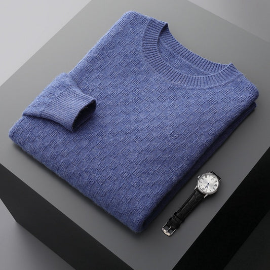 Suéter de Cachemira Gruesa para Hombre - Cuello Redondo Elegante para Otoño e Invierno - Image 2
