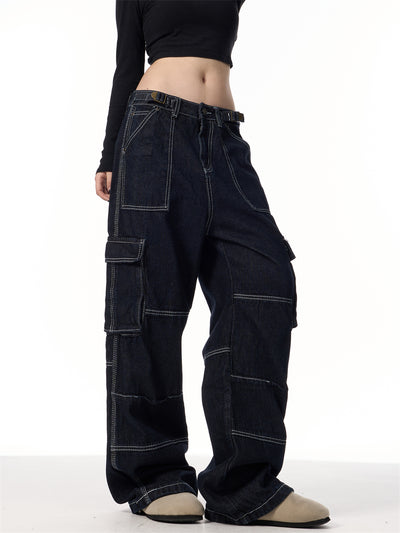 Pantalones Cargo Rectos con Rayas Vintage - Image 10