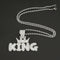 Mens Fashion Alloy Necklace With Diamond Pendant Plateado With 3mmx60CM Twist Chain