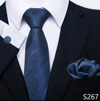 Conjunto Completo de Accesorios Ejecutivos: Corbata, Pañuelo y Gemelos Formales - Image 10