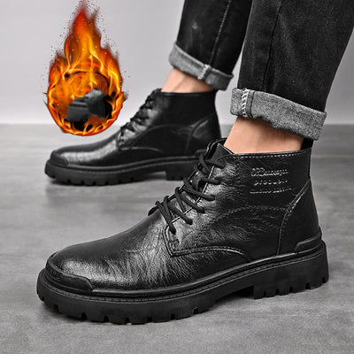 Botas Martin de Cuero para Hombre Estilo Británico con Forro de Terciopelo - Image 3