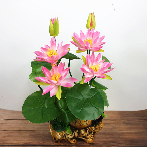 Lirio Acuático Decorativo con Buda para el Hogar