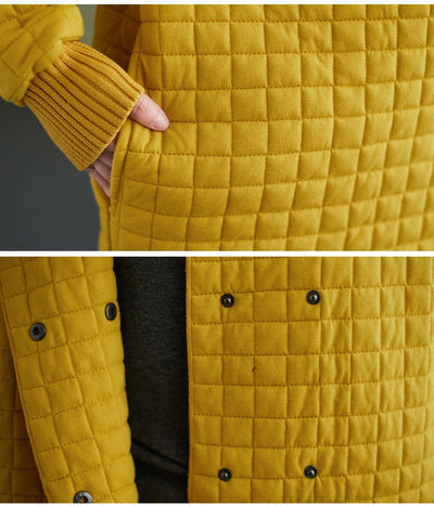 Abrigo Térmico Acolchado Doble Botonadura Estilo Artístico - Image 24