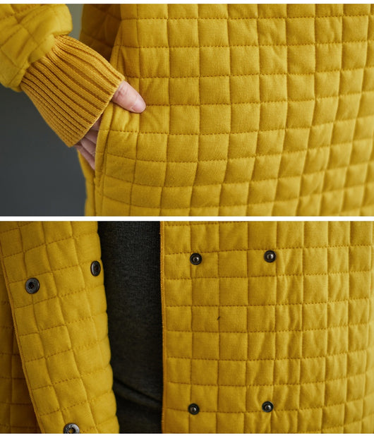 Abrigo Térmico Acolchado Doble Botonadura Estilo Artístico - Image 24