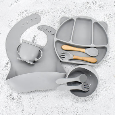 Set de Plato Compartido con Diseño de Ositos de Silicona - 9 Piezas - Image 10