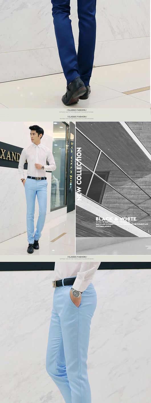 Pantalones casuales de negocios hombre ajuste slim coreano - Image 16