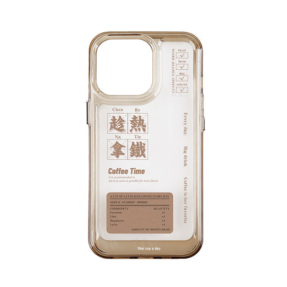Funda para Teléfono con Botón Metálico Estilo Café