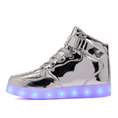 Zapatillas Deportivas Altas con Velcro Luminoso Recargables para Niños - Image 6