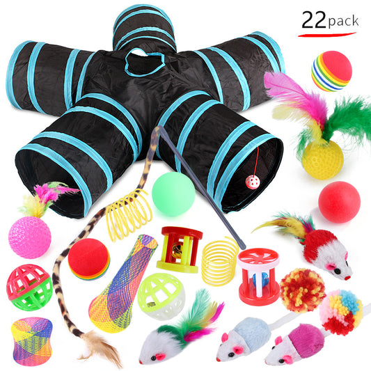 Set Completo de Juguetes para Gatos con Túnel Interactivo