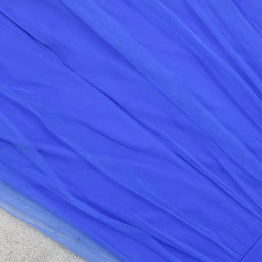 Vestido Elegante de Malla con Abertura Alta para Tallas Grandes - Image 23