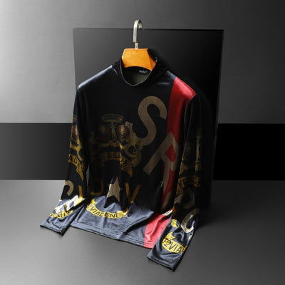 Camisa Cuello Alto Terciopelo Coreano para Hombre