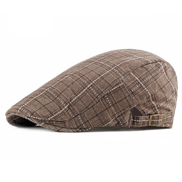 Gorra Estilo Británico Retro Pato Cuadrille para Hombre