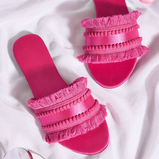 Sandalias Planas Extragrandes para Mujer con Borlas - Comodidad de Verano - Image 5