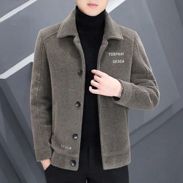 Abrigo de Lana Corto para Hombre - Chaqueta Acolchada Otoño Invierno