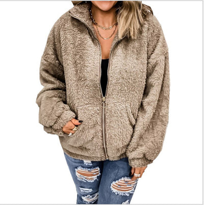 Cardigan Holgado de Felpa con Cierre para Mujer - Image 8