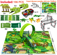 Juguete de Carrera en Pista Eléctrica Tiranosauro Dinosaurio Ensamblable con Simulación - Image 33