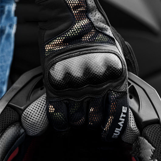 Guantes de Motociclista Transpirables en Fibra de Carbono con Protección Anticaída - Image 9