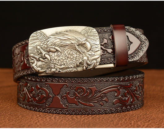 Cinturón de Cuero con Hebilla Automática y Águila Grabada Personalizada - Image 14