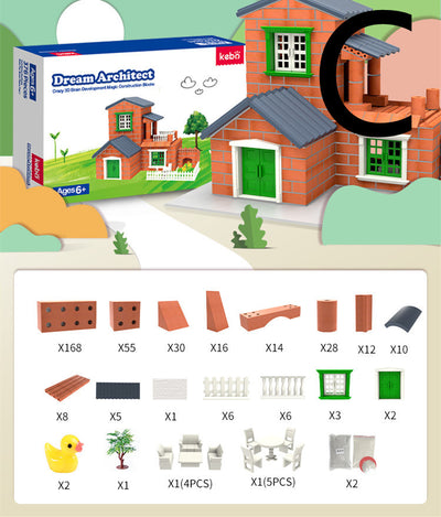 Bloques de Construcción Educativos para Niños - Casa DIY Simulada Hecha a Mano - Image 11