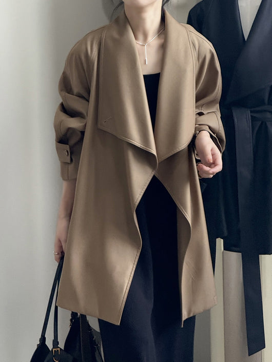 Chaqueta Cortavientos Suelta con Solapa Ancha para Mujer - Colección Otoño - Image 29