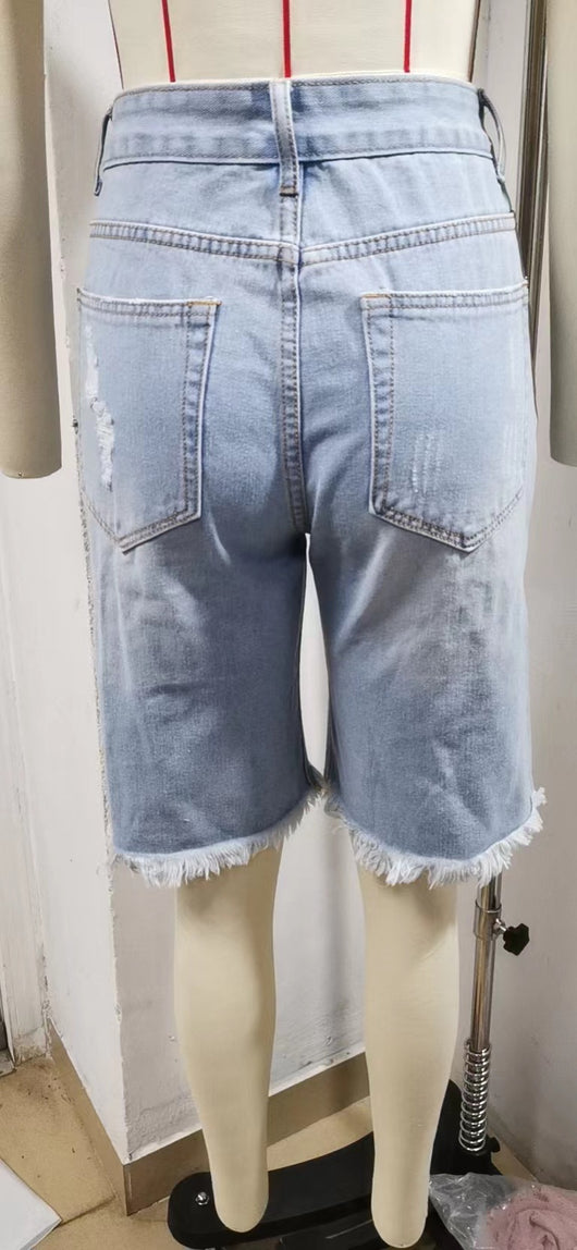 Shorts de Mezclilla Rotos con Bordes Deshilachados para Mujer - Image 12