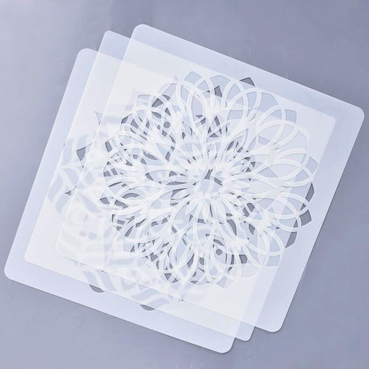 Plantilla de Pintura Mandala Loto Geométrica para Pared y Piso - Image 2