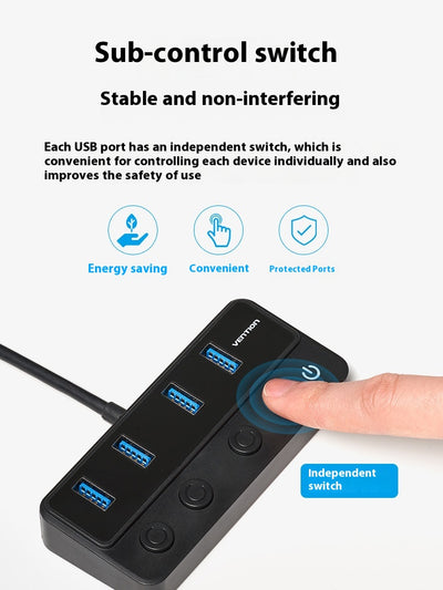 Estación de Expansión USB Multi-interfaz Vention - Dock Extensor Universal - Image 2