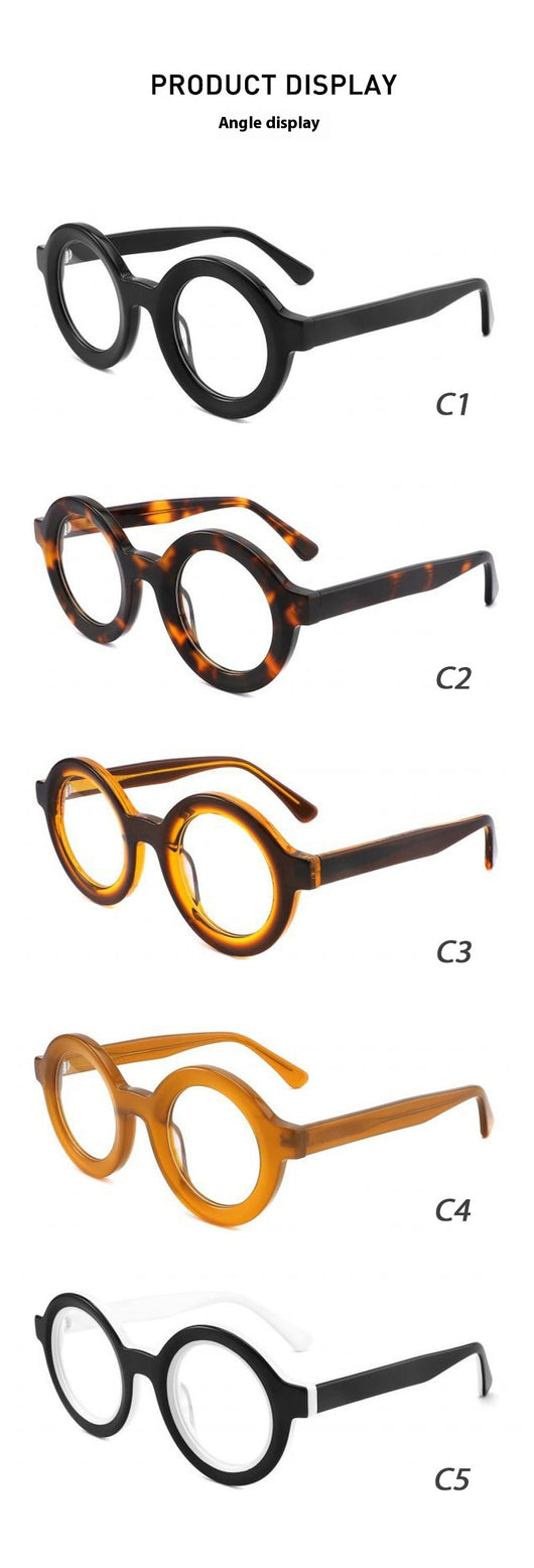 Gafas Redondas Personalizadas Estilo Retro - Marcos Gruesos Europeos y Americanos - Image 14