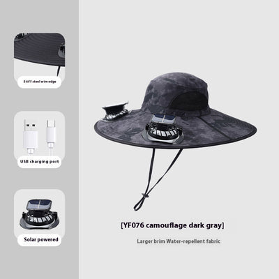 Gorra de Sombra Solar con Ventilador para Hombre - Ideal para Montaña y Pesca - Image 10