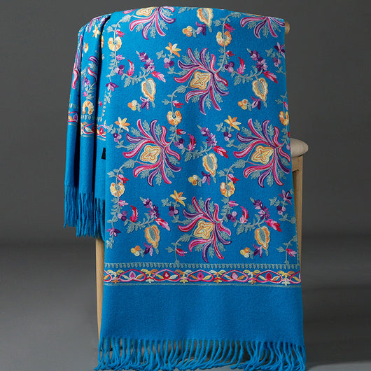 Bufanda Cashmere Tibetana Bordada Gruesa para Invierno - Image 16