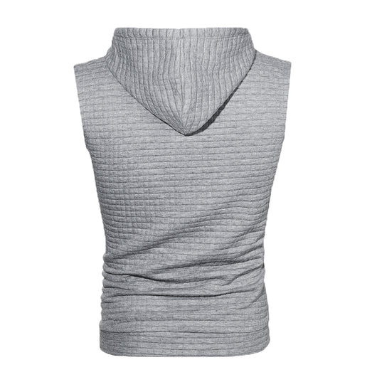 Sudadera sin Mangas Jacquard Tejida de Color Sólido para Hombre - Image 16