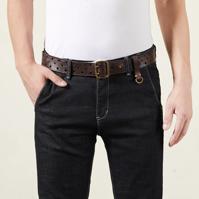 Cinturón de Cuero Genuino Estilo Retro para Hombre - Diseño Versátil y Duradero - Image 3