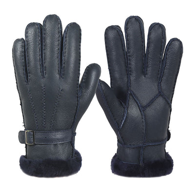 Guantes de Piel de Oveja Genuina con Dedo Dividido para Hombre - Image 7