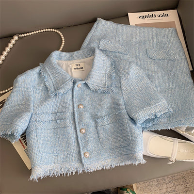 Conjunto de Falda y Chaqueta Tweed Ajustada - Set de 2 Piezas Cintura Alta - Image 7