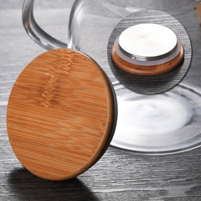 Tetera de Vidrio Borosilicato con Tapa de Bambú Resistente al Calor - Image 11