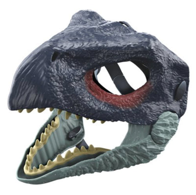 Máscara de Cabeza de Dragón Saurio Azul con Garras de Hoz