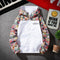 Chaqueta Camuflaje Estilo Coreano con Empalmes de Contraste