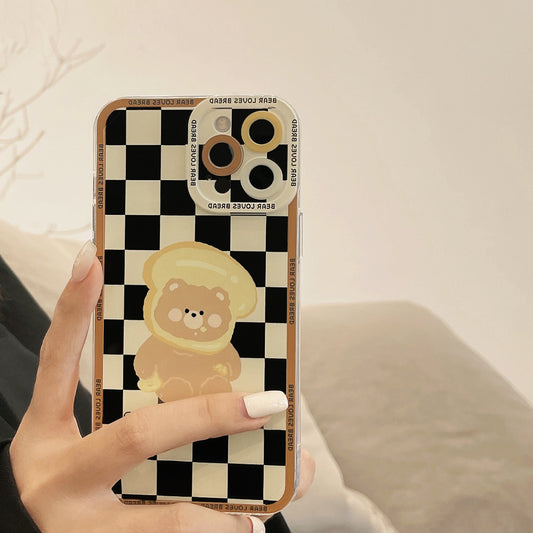 Funda para Celular Osito a Cuadros - Diseño Suave y Protector