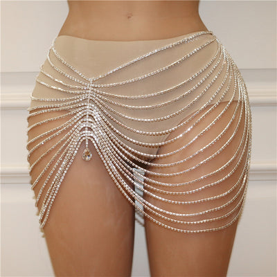 Falda de Danza con Cadena de Cintura y Borlas Brillantes - Image 7