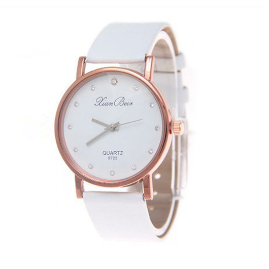 Reloj Pulsera Lujo en Oro Rosado con Correa de Cuero y Diamantes - Image 6