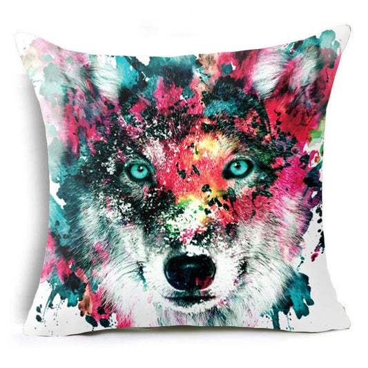Funda de Almohada Decorativa Lobo Multicolor - Image 2