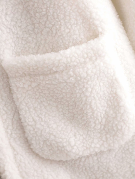 Chaqueta de Lana Suelta con Capucha para Mujer - Image 5