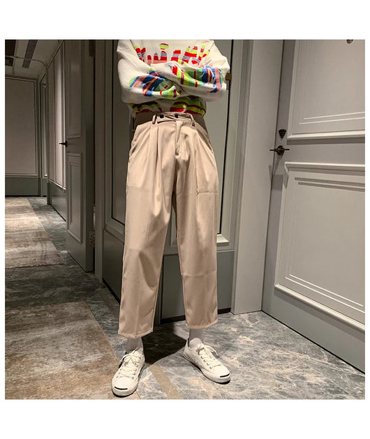 Pantalones Casuales Holgados Vintage para Hombre con Detalle Colgante - Image 8