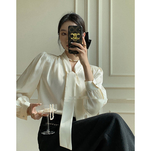 Camisa Reversible Glossy Estilo Hepburn para Mujer