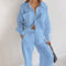 Conjunto de Blusa Suelta y Pantalón Recto de Cintura Alta